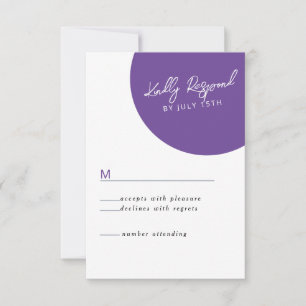 Lässige Magenta Violet-Gelbe RSVP-Karte RSVP Karte