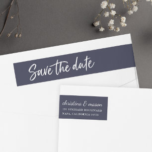 Lässige Pinsel SAVE THE DATE RÜCKSENDEADRESSE