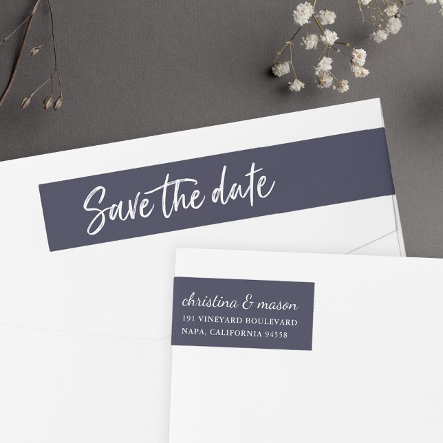 Lässige Pinsel | SAVE THE DATE RÜCKSENDEADRESSE (Von Creator hochgeladen)