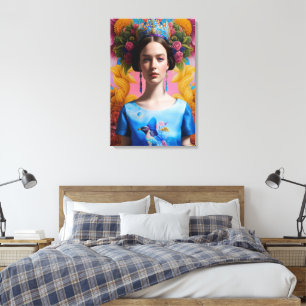 Lässige Prinzessin der Blauen Krone Leinwanddruck