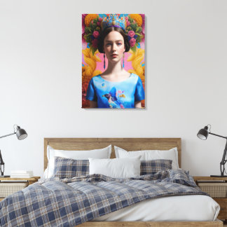 Lässige Prinzessin der Blauen Krone Leinwanddruck