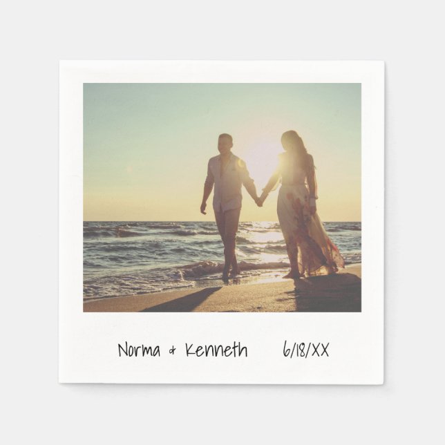 Lässige Retro-Soforteineigung des Fotos Serviette (Vorderseite)