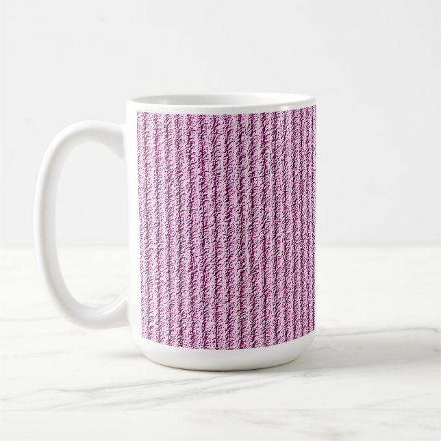 Lässige rosa Kordelstreifenmuster Kaffeetasse (Links)