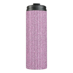 Lässige rosa Kordelstreifenmuster Thermosbecher