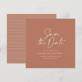 Lässige Schrift Terracotta Typografie Hochzeit Save The Date