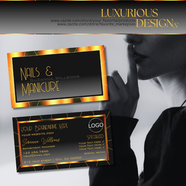 Lässige Schwarz-Rahmen-Farbgebung mit Coolem Logo Visitenkarte (Von Creator hochgeladen)