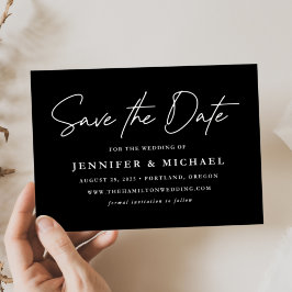 Lässige Schwarz-Weiß-Hochzeit Save The Date