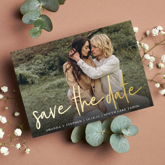 Lässige Skizze | FOTO SAVE THE DATE Folieneinladung (Von Creator hochgeladen)