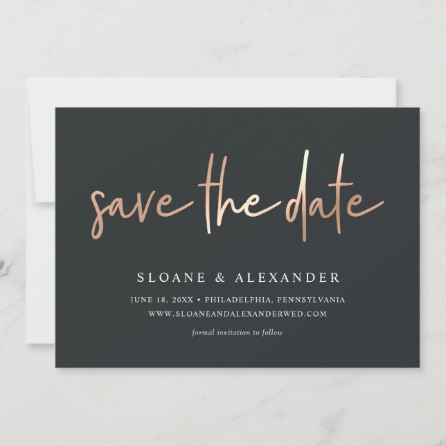 Lässige Skizze | Moderne Hochzeit Save The Date (Vorderseite)
