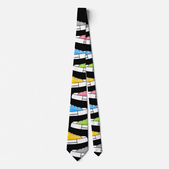 Lässige Sneakers Black Neck Tie Krawatte (Vorderseite)