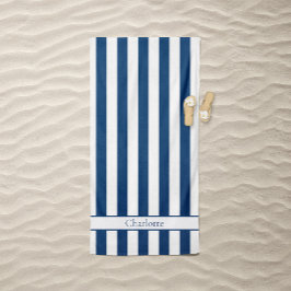 Lässige Strandstreifen in Navyblau Strandtuch
