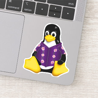 Lässige Tux Blume Streifen Custom Cut Vinyl Aufkle Aufkleber