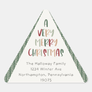 Lässige Umschlag Aufkleber des grünen Weihnachtsdr