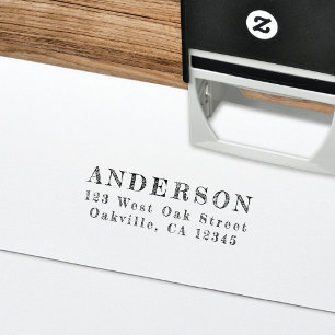 Lässige Vintage-Handschrift-Rücksendeadresse Permastempel