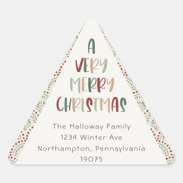 Lässige Weihnachts-Dreieck-Umschlag Aufkleber (Vorderseite)