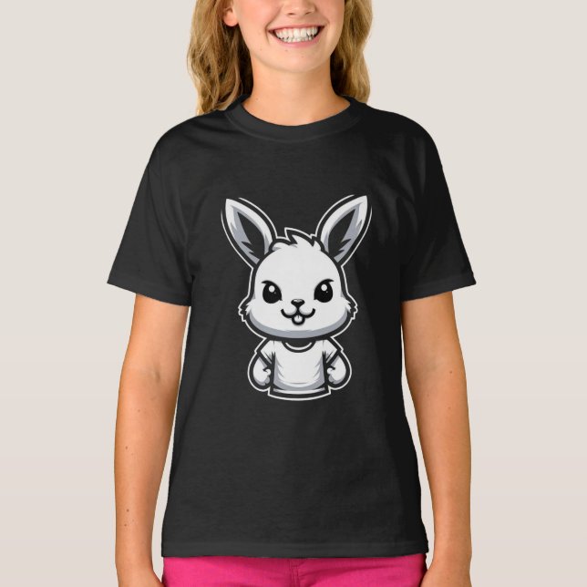 Lässiger Bunny Hop T - Shirt (Vorderseite)
