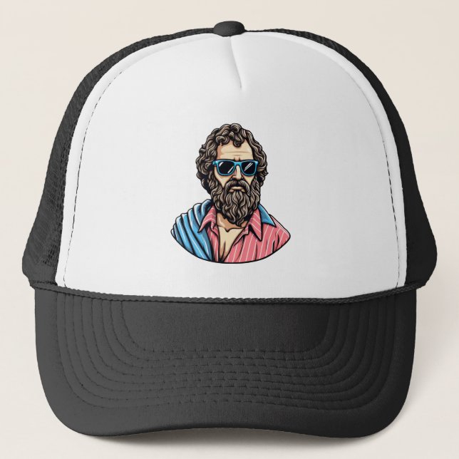 Lässiger Cooler Philosoph-Look Truckerkappe (Vorderseite)