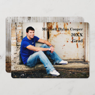 Lässiger Grunge - Abschluss-Mitteilung Einladung