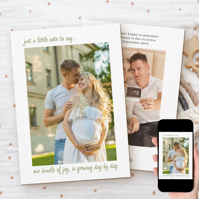 Lässiger Hinweis: 2 Vertikales Foto Schwangerschaf Ankündigung (Von Creator hochgeladen)