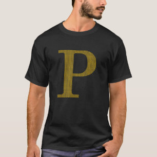 Lässiger Monogram P Kardinal Frohe Weihnachts-Glüc T-Shirt