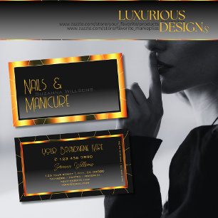 Lässiger Orange Frame Black Gradient Stilvoll mode Visitenkarte