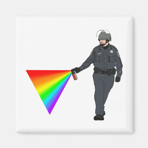 Lässiger Pepper-Spray Polizist Regenbogen mit Farb Magnet