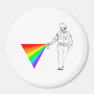 Lässiger Pfeffer-Spray-Polizist-Regenbogen Magnet