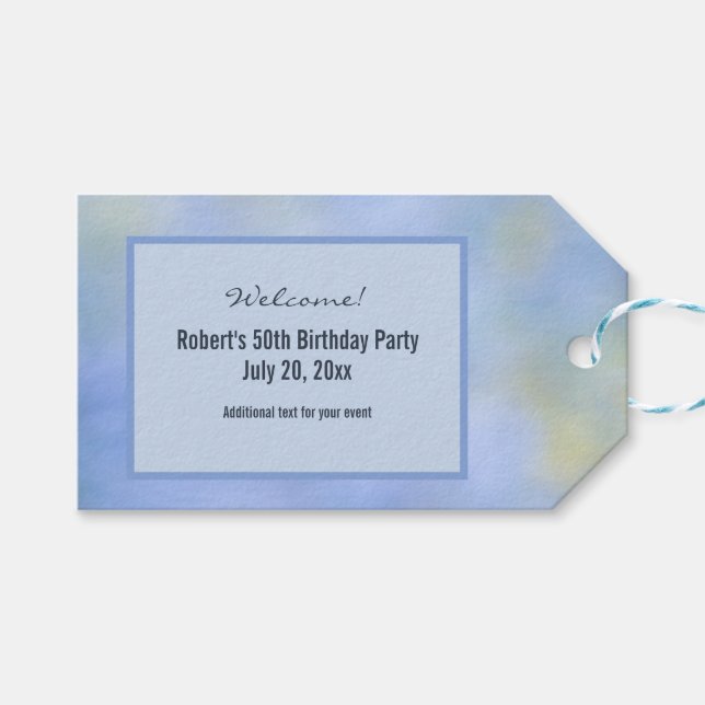 Lässiges, Abstrakt-gelbes Muster - Empfang Geschenkanhänger (Vorderseite (Horizontal))