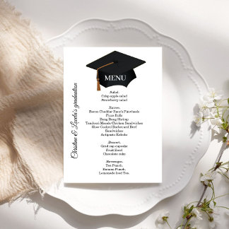 Lässiges Dinner-Menü mit schwarz-weiß-Graduierung Einladung