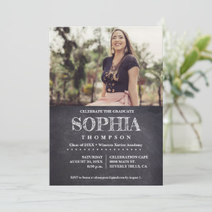 Lässiges Foto Chalkboard feiern den Abschluss Einladung