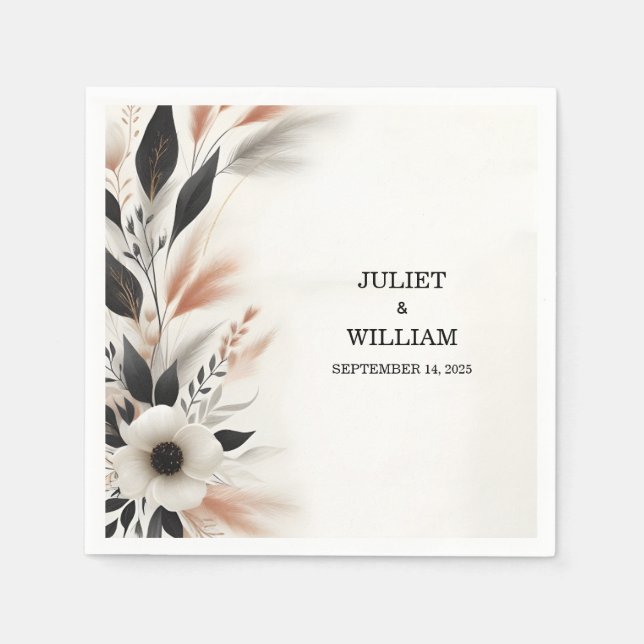 Lässiges Herz Nichts Extravagant nur Liebe Hochzei Serviette (Vorderseite)