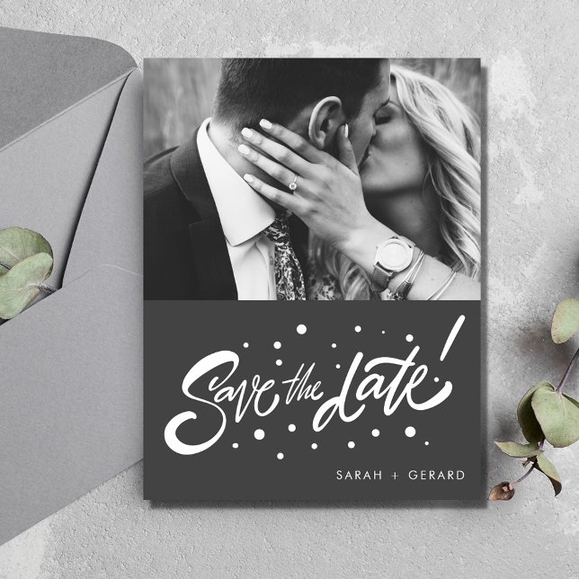 Lässiges Hochzeitshaushaltsplan Save the Date Postkarte (Casual Wedding Photo Budget Save the Date Postcard)