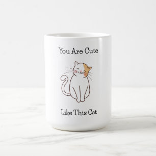 Lässiges Niedliches Selbstvertrauen der Katze für Kaffeetasse