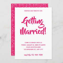 Lässiges Pink-Skript | Verlobungsparty Einladung