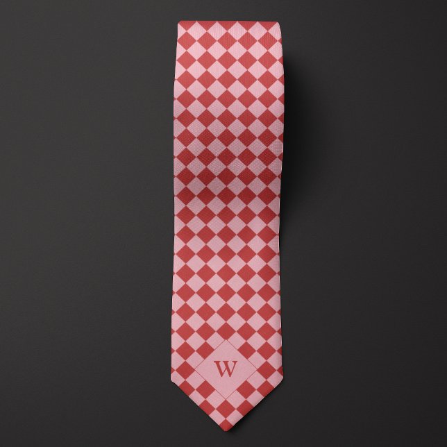 Lässiges Rotes Prüfmonogramm Krawatte (Von Creator hochgeladen)