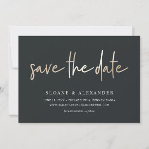 Lässiges Sketch Gold   Moderne Hochzeit Save The Date