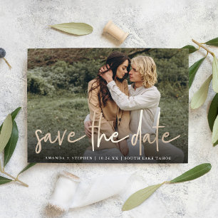 Lässiges Sketch Gold   Moderne Hochzeit von Fotos Save The Date