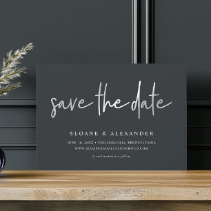 Lässiges Sketch Silver   Moderne Hochzeit Save The Date