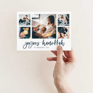 Lässiges Skript Multi Foto Grid   Joyous Hanukkah Feiertagskarte