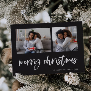 Lässiges Skript Zwei Foto Grid Frohe Weihnachten