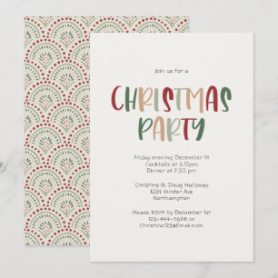Lässiges und buntes Weihnachtsfest Party Einladung