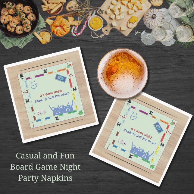Lässiges und lustiges Brettspiel Night Party Napki Serviette (Casual and Fun Board Game Night Party Napkins)