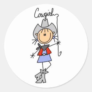 Lasso Cowgirl T - Shirt und Geschenke Runder Aufkleber
