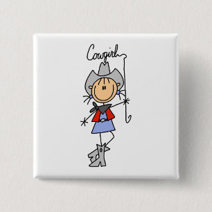 Lasso-Cowgirl-T-Shirts und Geschenke Button