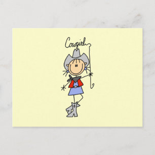 Lasso-Cowgirl-T-Shirts und Geschenke Postkarte