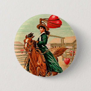 Lasso mein Herz Vintag Valentine Button