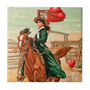 Lasso mein Herz Vintag Valentine Fliese