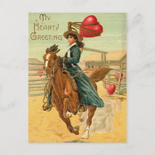 Lasso mein Herz Vintager Valentine Feiertagspostkarte