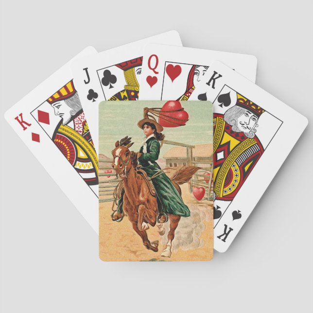 Lasso mein Herz Vintager Valentine Spielkarten (Rückseite)