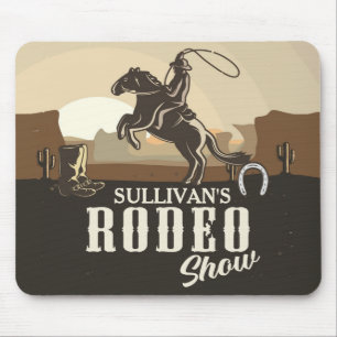 Lasso Roping Roundup ADD NAME Western Rodeo Show Mousepad